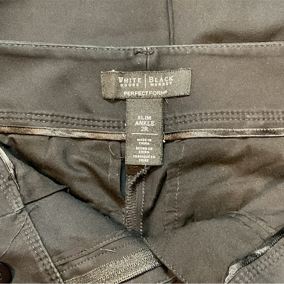 WHITE HOUSE BLACK MARKET SIZE 2R SLIM ANKLE BLACK PANTS GENTLY WORN - Picture 3 of 3